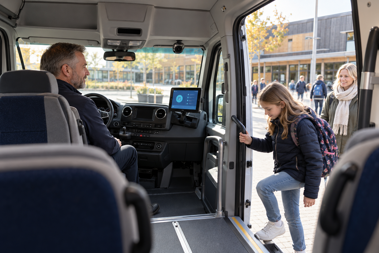 Europæisk skoletransport – illustration